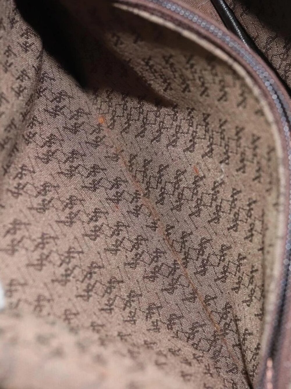 SAINT LAURENT Shoulder Bag Leather Brown Gold Auth BA9512 - Picture 12 of 16